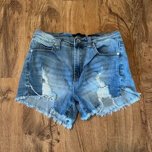 Kendall & Kylie Distressed Blue Denim Shorts
